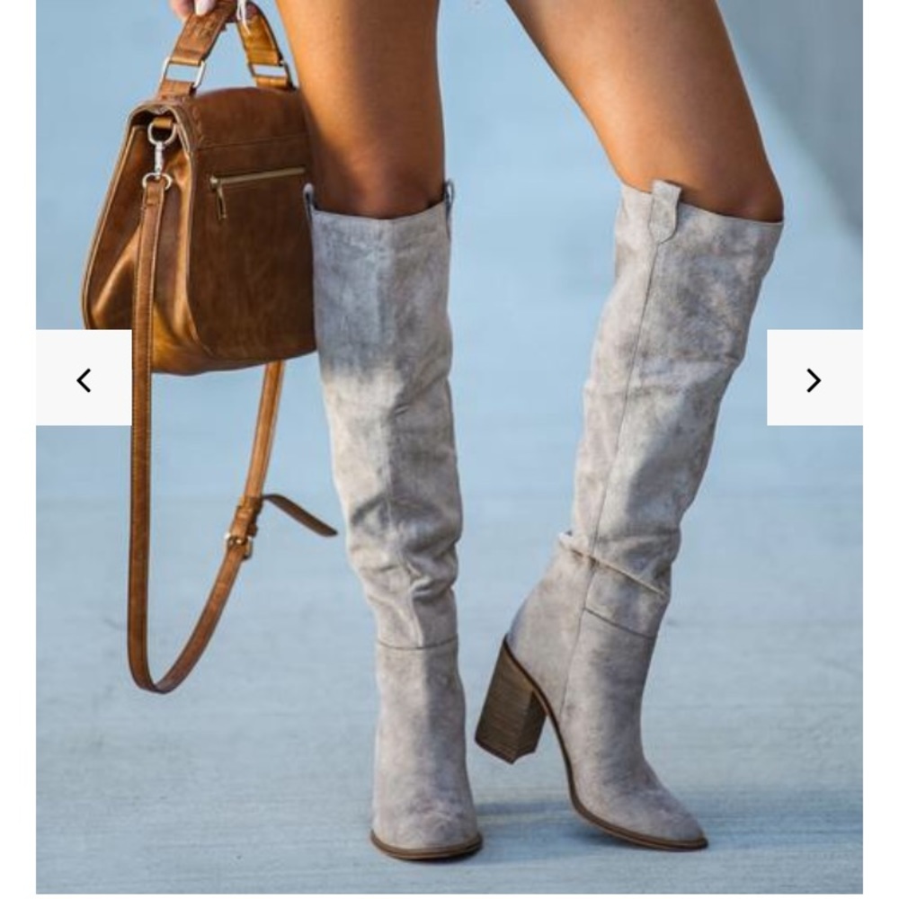 Vici Dolls Saint Slouch Boot NWT Size 9 gray